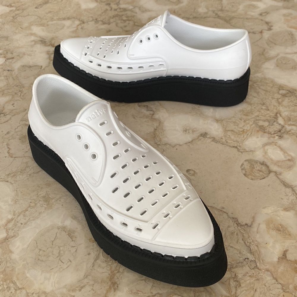 George X Native White Black Platform Creepers